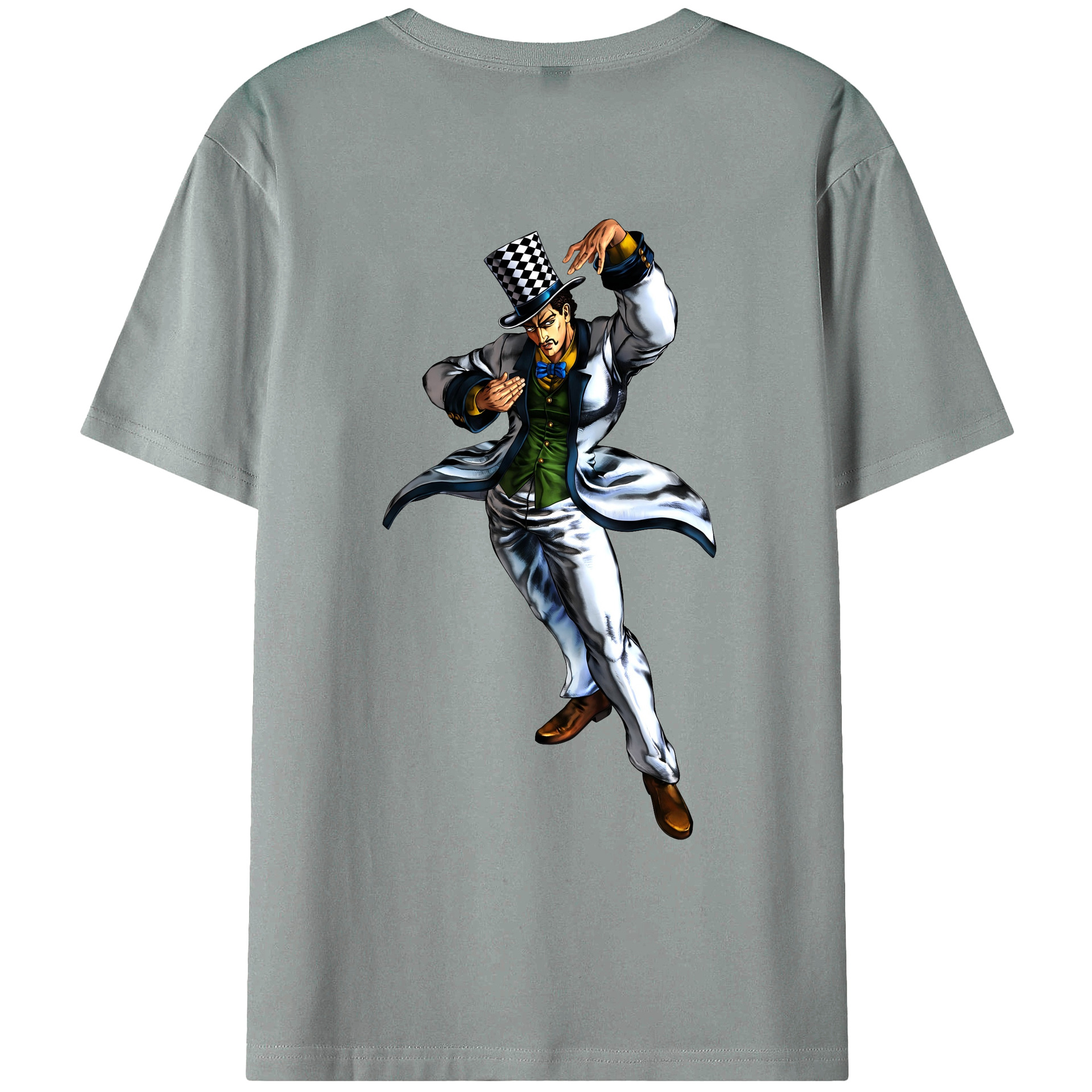 （画像用） ジョジョの奇妙な冒険 ウィル?アントニオ?ツェペリ JoJo's Bizarre Adventure Will Anthonio Zeppeli 綿100％ メンズ半袖Tシャツ（バックプリント） 通気性